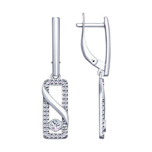 Серьги из серебра с фианитами SOKOLOV 94022901