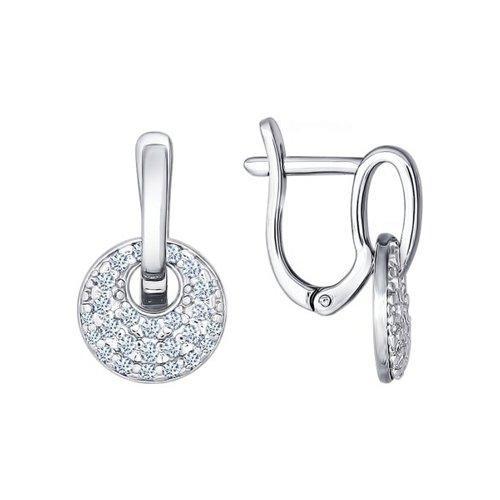Серьги из серебра с фианитами SOKOLOV 94021492