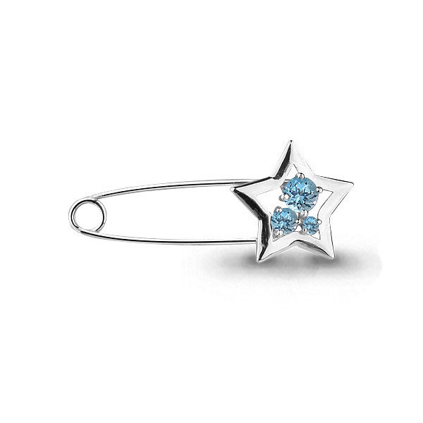 Брошь Aquamarine серебро с родием, топаз свисс 7272505