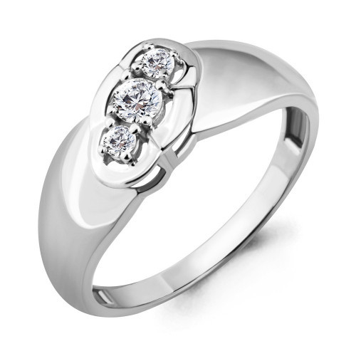 Кольцо из серебра с фианитом Aquamarine 68270А