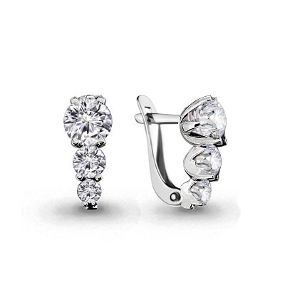 Серебряные серьги с фианитом Aquamarine 46510