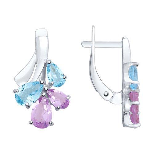 Серьги из серебра с полудрагоценными вставками SOKOLOV 92022082