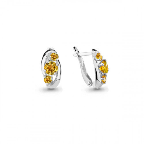 Серьги Aquamarine серебро с родием 4403106.5