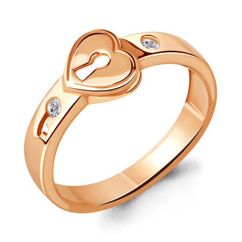 Кольцо из серебра с фианитом Aquamarine 68344А# размеры - 16,5