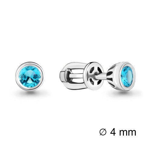Серьги из серебра с Aquamarine 4407105