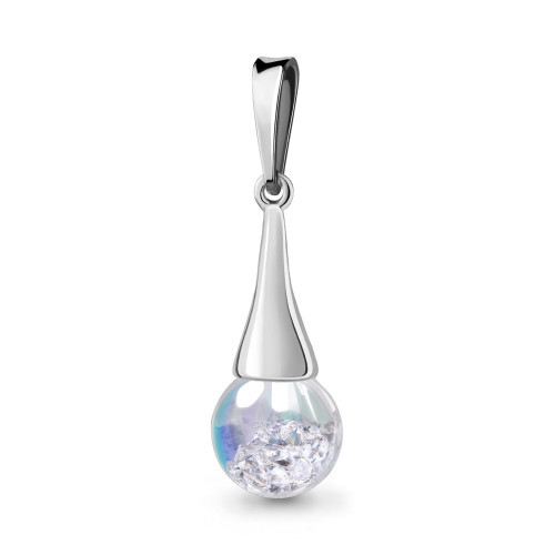 Подвеска из серебра с фианитом Aquamarine 24230П
