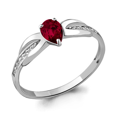 Серебряное кольцо с стеклом Aquamarine 68485101В