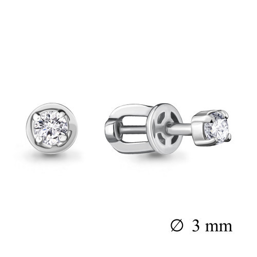 Серьги из серебра с фианитом сваровски Aquamarine 42086.5