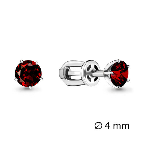 Серебряные серьги с гранатом Aquamarine 4403603.5
