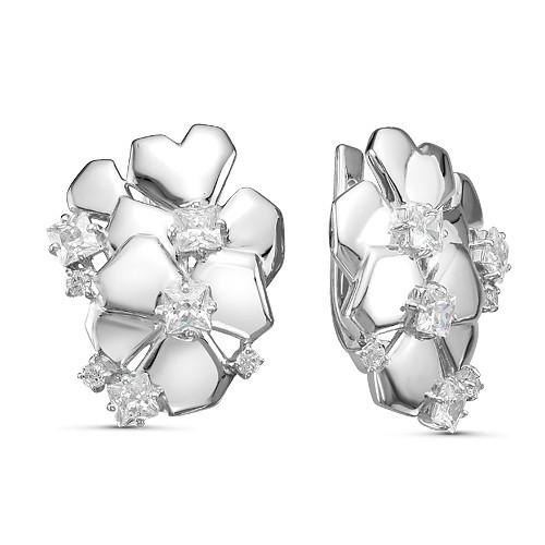 Серебряные серьги с фианитом синт. MASKOM 2000-0322 2000-0322