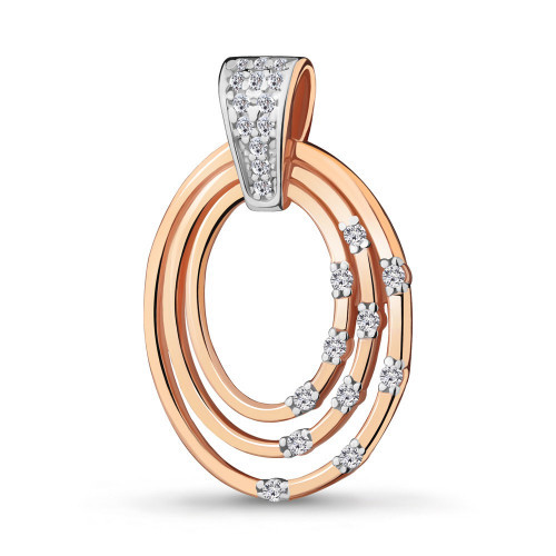 Подвеска из серебра с фианитом Aquamarine 24218А#