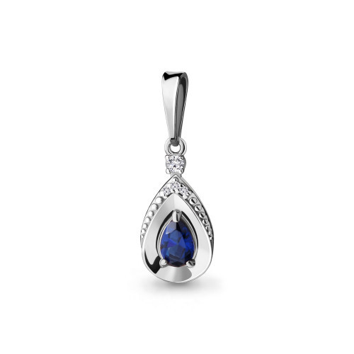 Серебряная подвеска с фианитом Aquamarine 24279АБ
