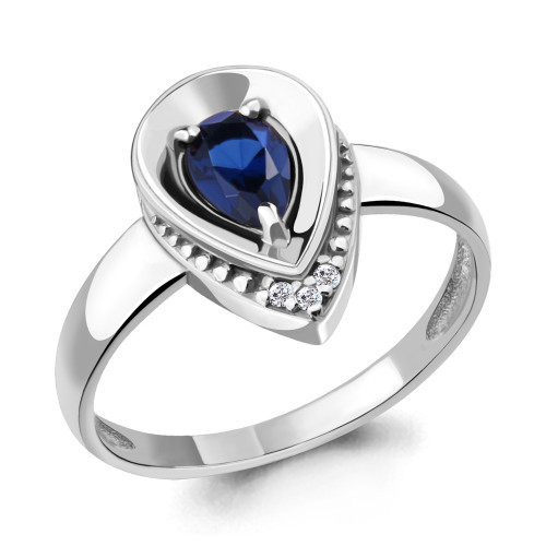 Серебряное кольцо с фианитом Aquamarine 68483АБ