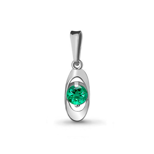 Серебряная подвеска с наноизумрудом синт. Aquamarine 22905П