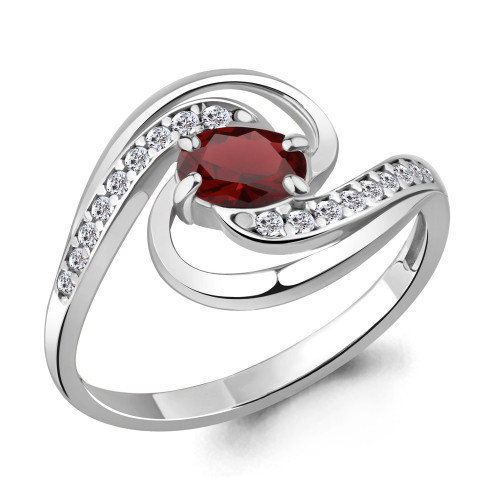 Кольцо из серебра с гранатом Aquamarine 6920403А.5
