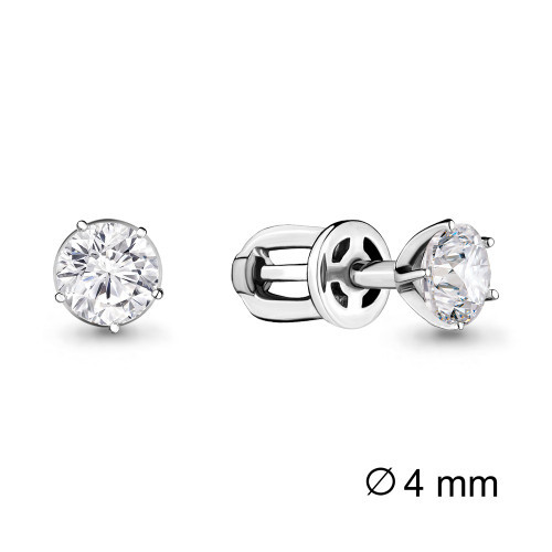 Серебряные серьги с фианитом сваровски Aquamarine 43643.5