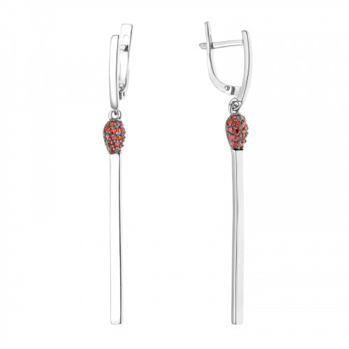 Серебряные серьги с фианитом Teosa 2000-0392-GR