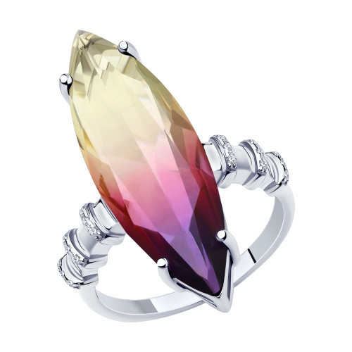 Серебряное кольцо с ситаллом и ситаллом синт. SOKOLOV 94-310-00502-1