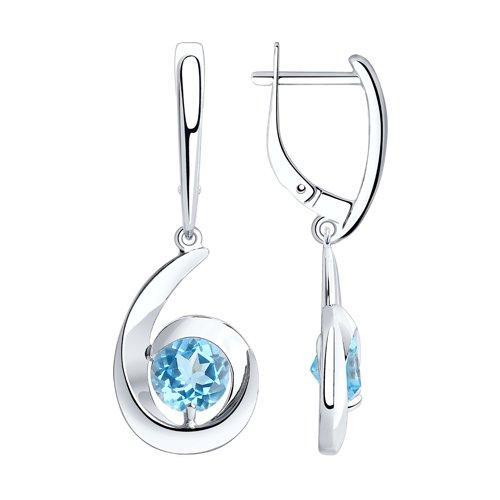 Серьги из серебра с топазами SOKOLOV 92022073