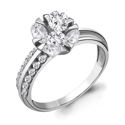 Серебряное кольцо с фианитом Aquamarine 68579А.5