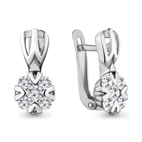 Серебряные серьги с фианитом Aquamarine 48113А.5