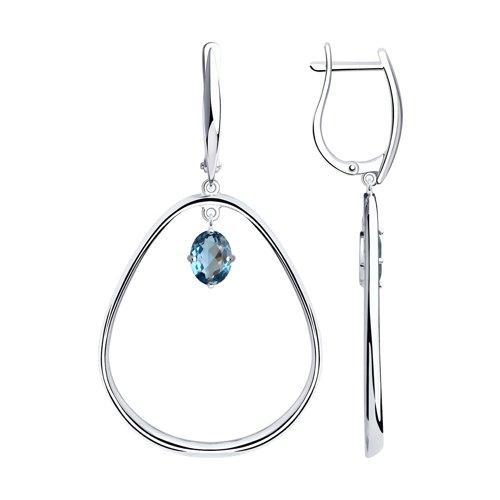 Серьги из серебра с синими топазами SOKOLOV 92022164