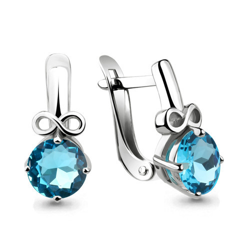 Серебряные серьги с стеклом Aquamarine 46041101Н.5