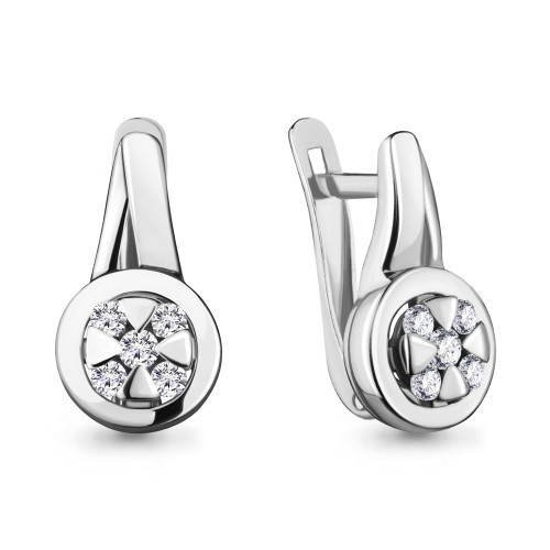 Серебряные серьги с фианитом Aquamarine 48114А.5