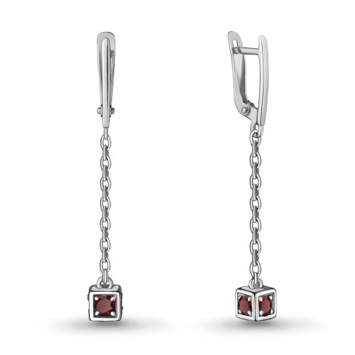 Серебряные серьги с гранатом Aquamarine 4719503.5
