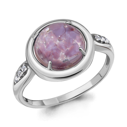 Серебряное кольцо с стеклом Aquamarine 68396АД.5 размеры - 18,5