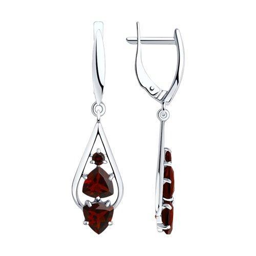 Серьги из серебра с гранатами SOKOLOV 92022196