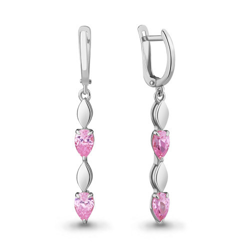 Серьги из серебра с фианитом Aquamarine 46862Р.5