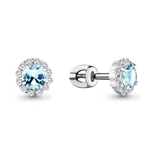 Серьги из серебра с топазом Aquamarine 4408602А.5