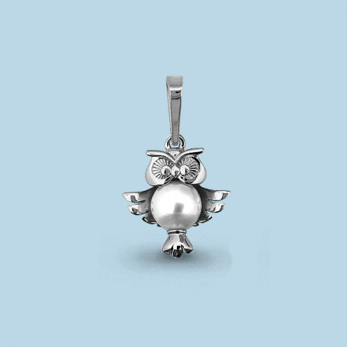 Подвеска из серебра с жемчугом культ. Aquamarine 22884