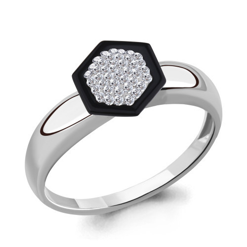 Кольцо из серебра с стеклом Aquamarine 66593.5 размеры - 17,5