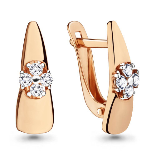 Серьги из серебра с фианитом Aquamarine 46124А.6