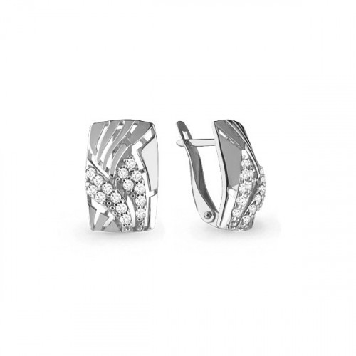 Серебряные серьги с фианитом Aquamarine 45773А.5