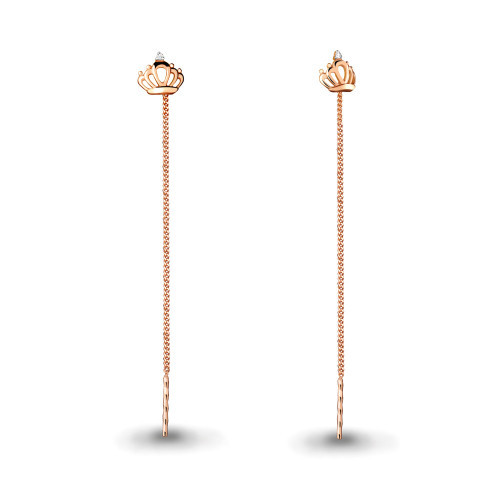 Серебряные серьги с фианитом Aquamarine 45474А.6