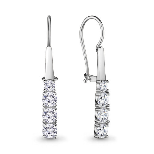 Серебряные серьги с фианитом Aquamarine 46811А.5