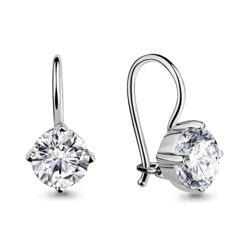 Серьги из серебра с фианитом Aquamarine 46071.5