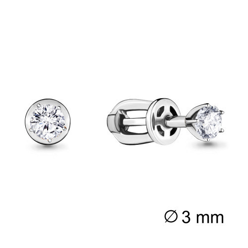 Серьги из серебра с фианитом swarovski Aquamarine 42082.5