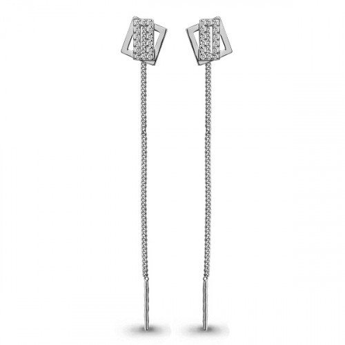 Серебряные серьги с фианитом Aquamarine 45485А.5