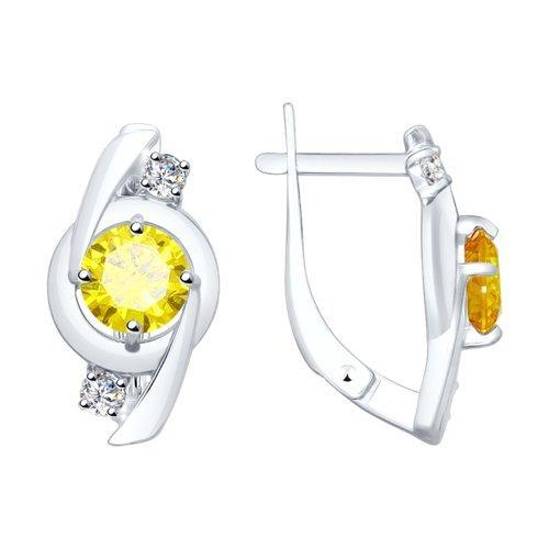 Серьги из серебра с фианитами SOKOLOV 94023419