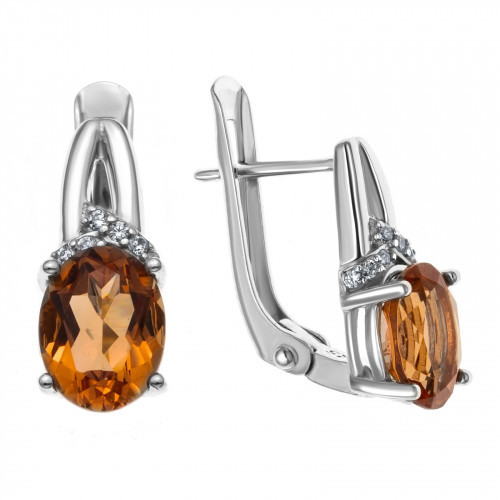 Серьги из серебра с султанитом Teosa E-DRGR00751-SU