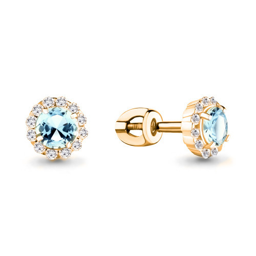 Серебряные серьги с топазом Aquamarine 4408602А.6