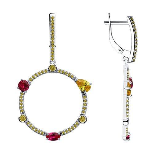 Серьги из серебра с фианитами SOKOLOV 94023568