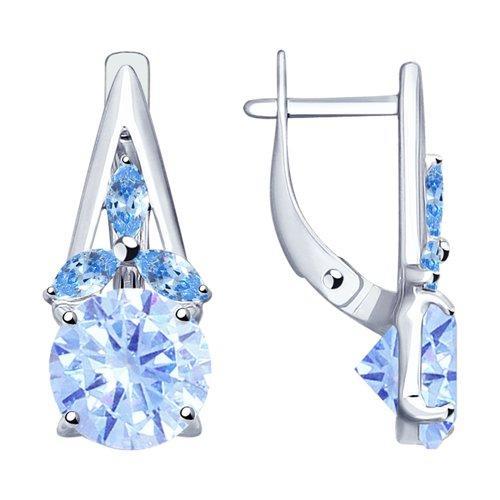 Серьги из серебра с фианитами SOKOLOV 94023205