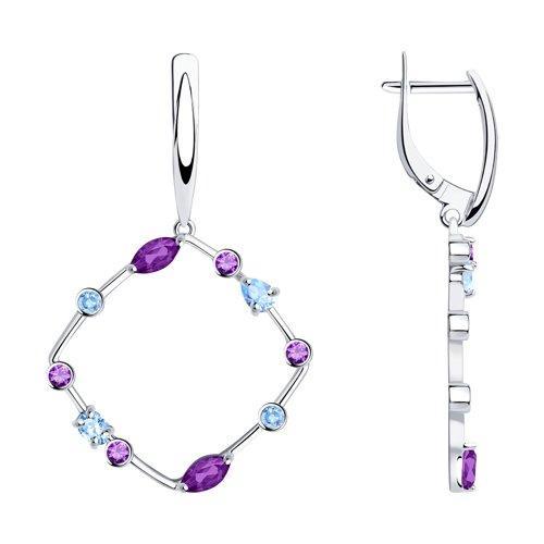 Серьги из серебра с фианитами SOKOLOV 94023636