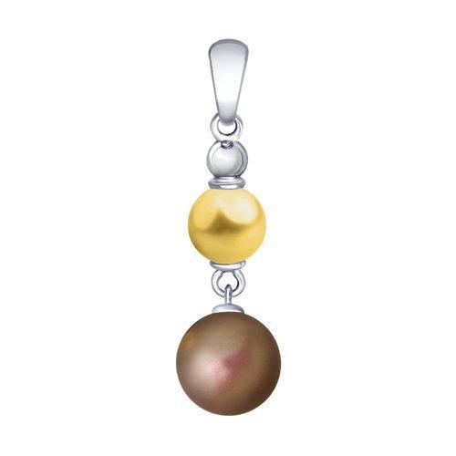 Подвеска из серебра с жёлтым и коричневым жемчугом Swarovski SOKOLOV 94032141