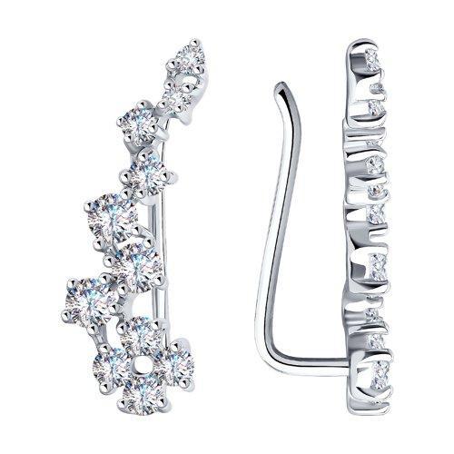 Серьги из серебра с фианитами SOKOLOV 94022203